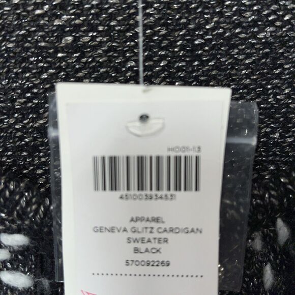 Chico's Geneva Glitz Cardigan Embellished Metallic Black Sweater Size 3 / L NWT - Picture 4 of 6
